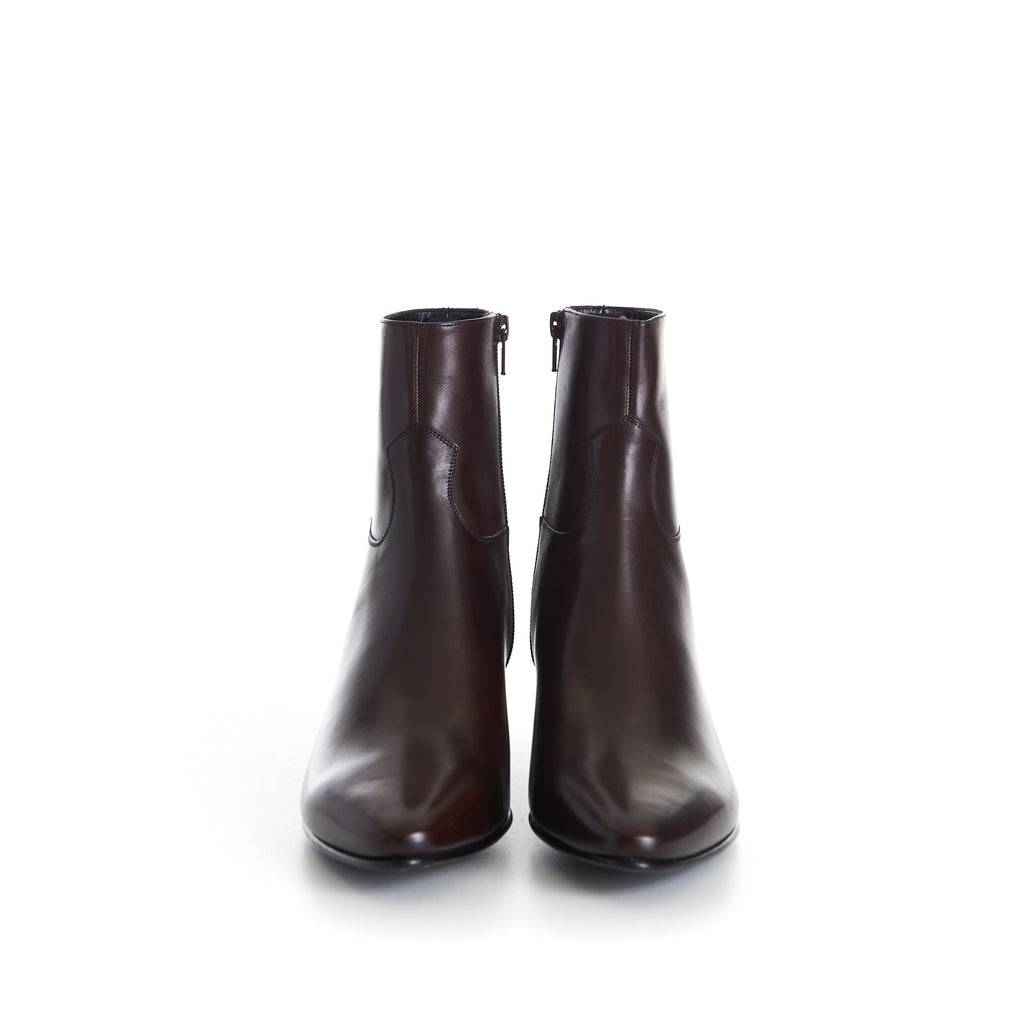JACNO Zipped Ankle Boots - Oak Brown, 60mm Heel – CHIIIQ