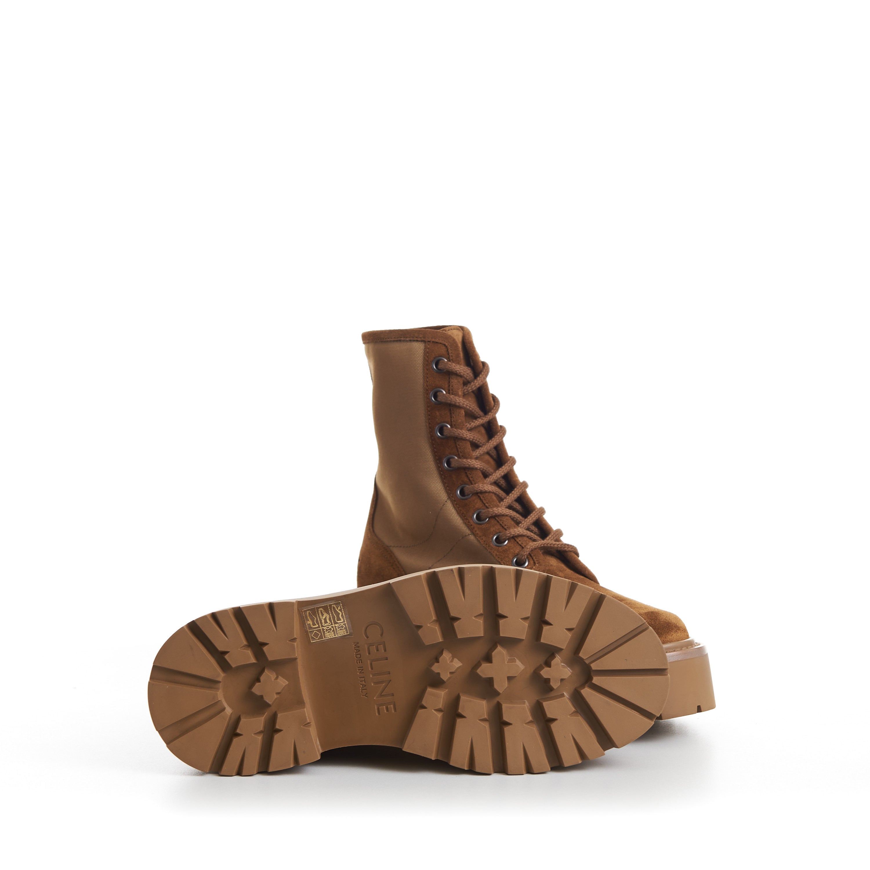 Celine Brown Suede/Mesh Combat Boots Size 37 – Mine & Yours