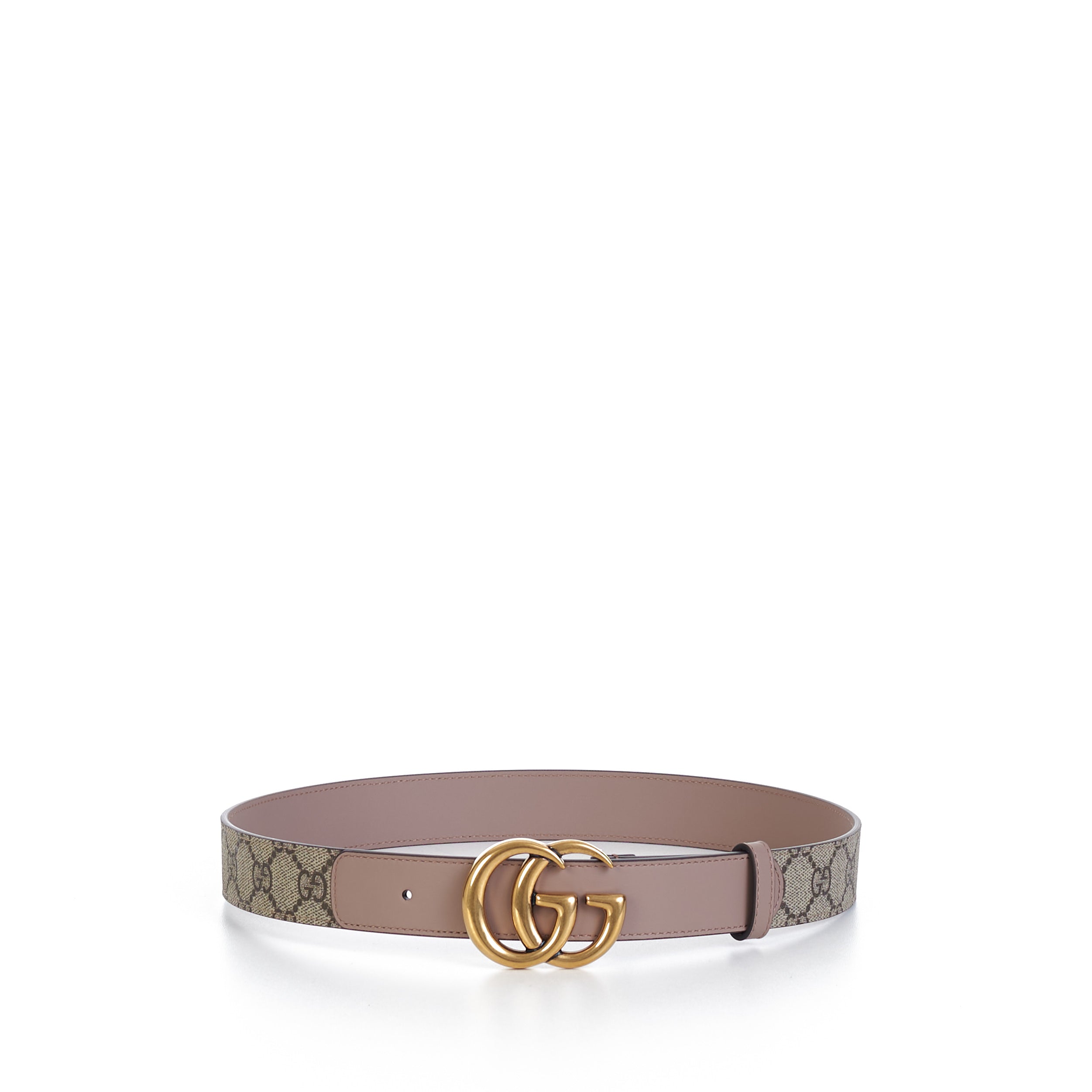 Gucci Thin Belt With Double G Buckle in Pink