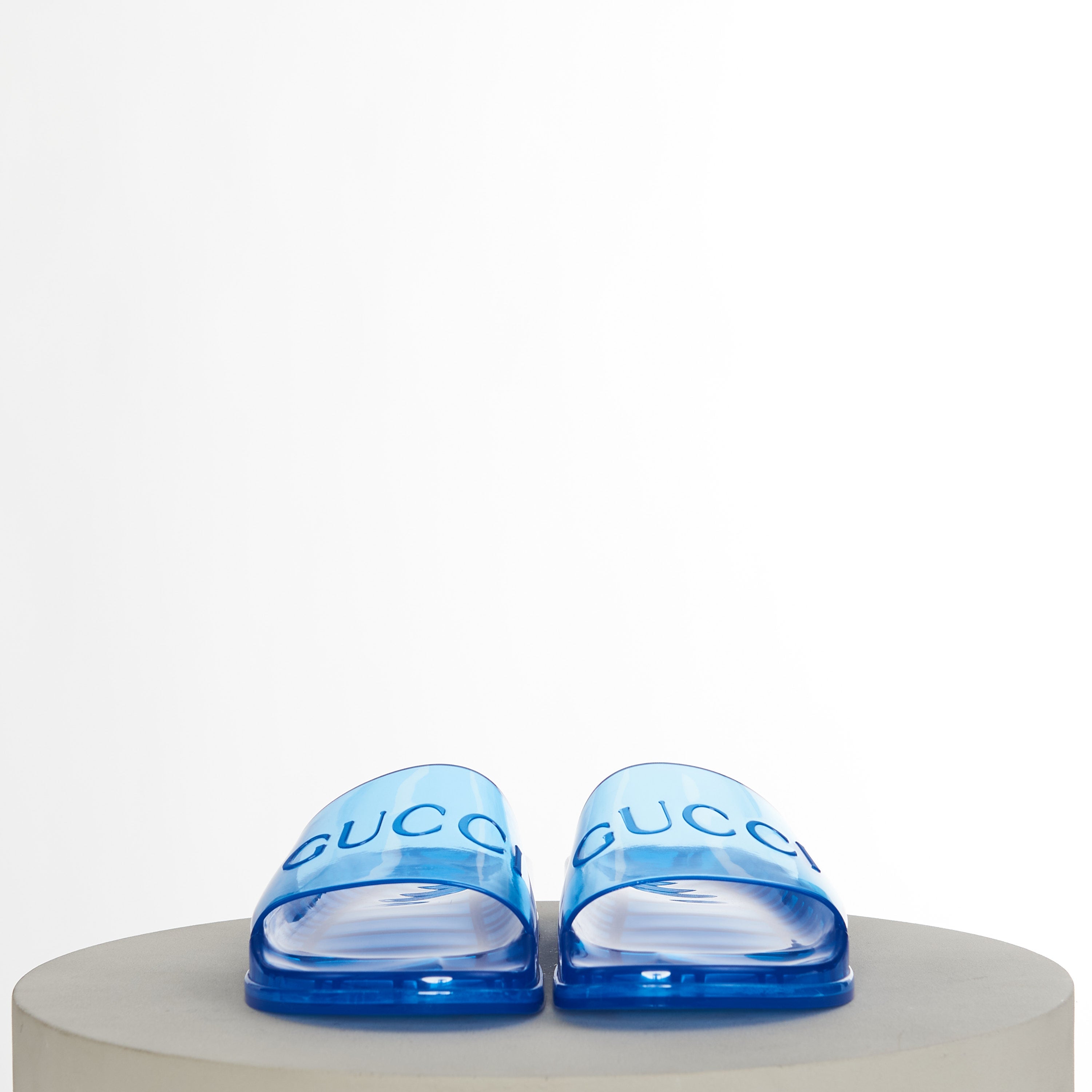 Blue rubber best sale gucci slides