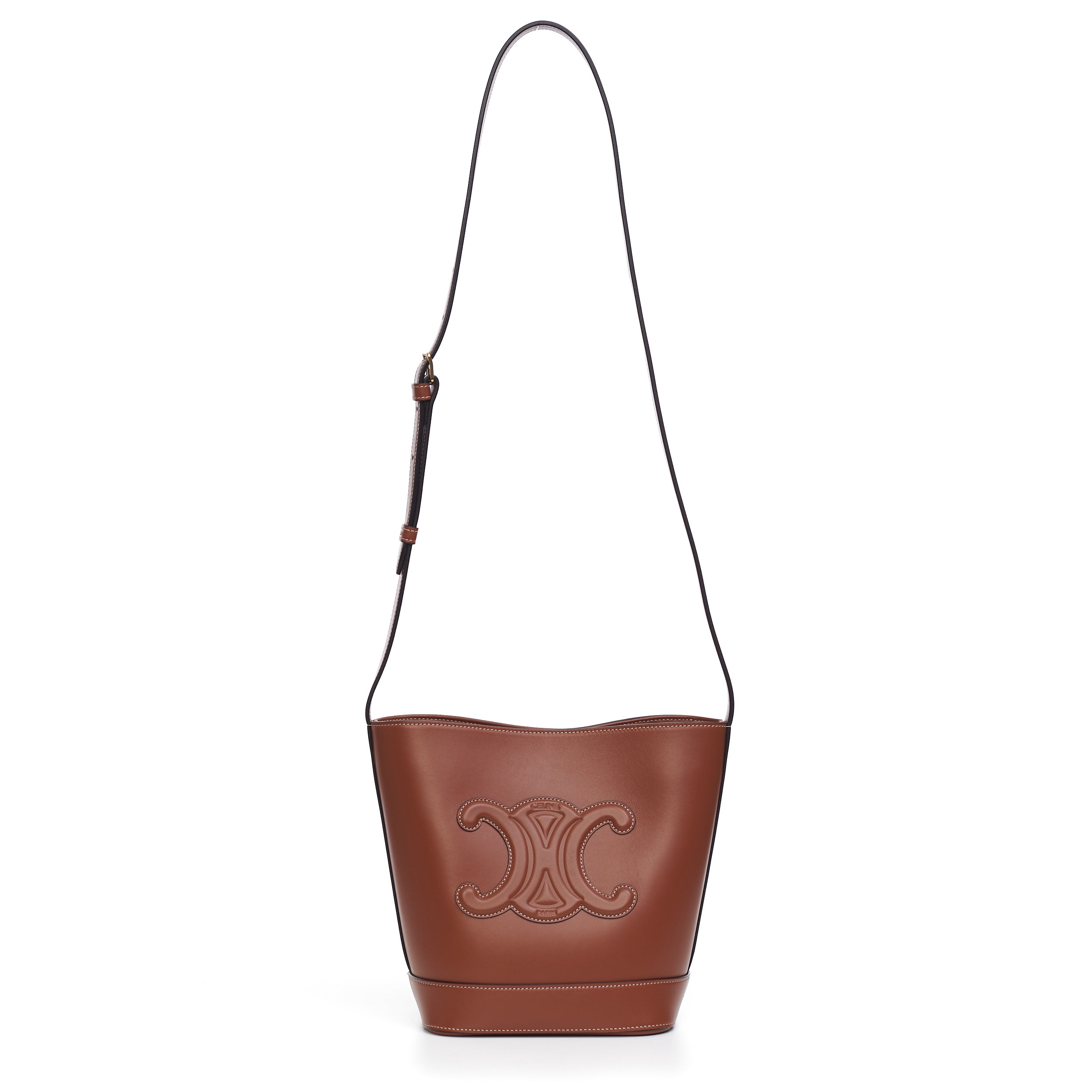 CELINE Triomphe Canvas Small bucket cuir triomphe in smooth