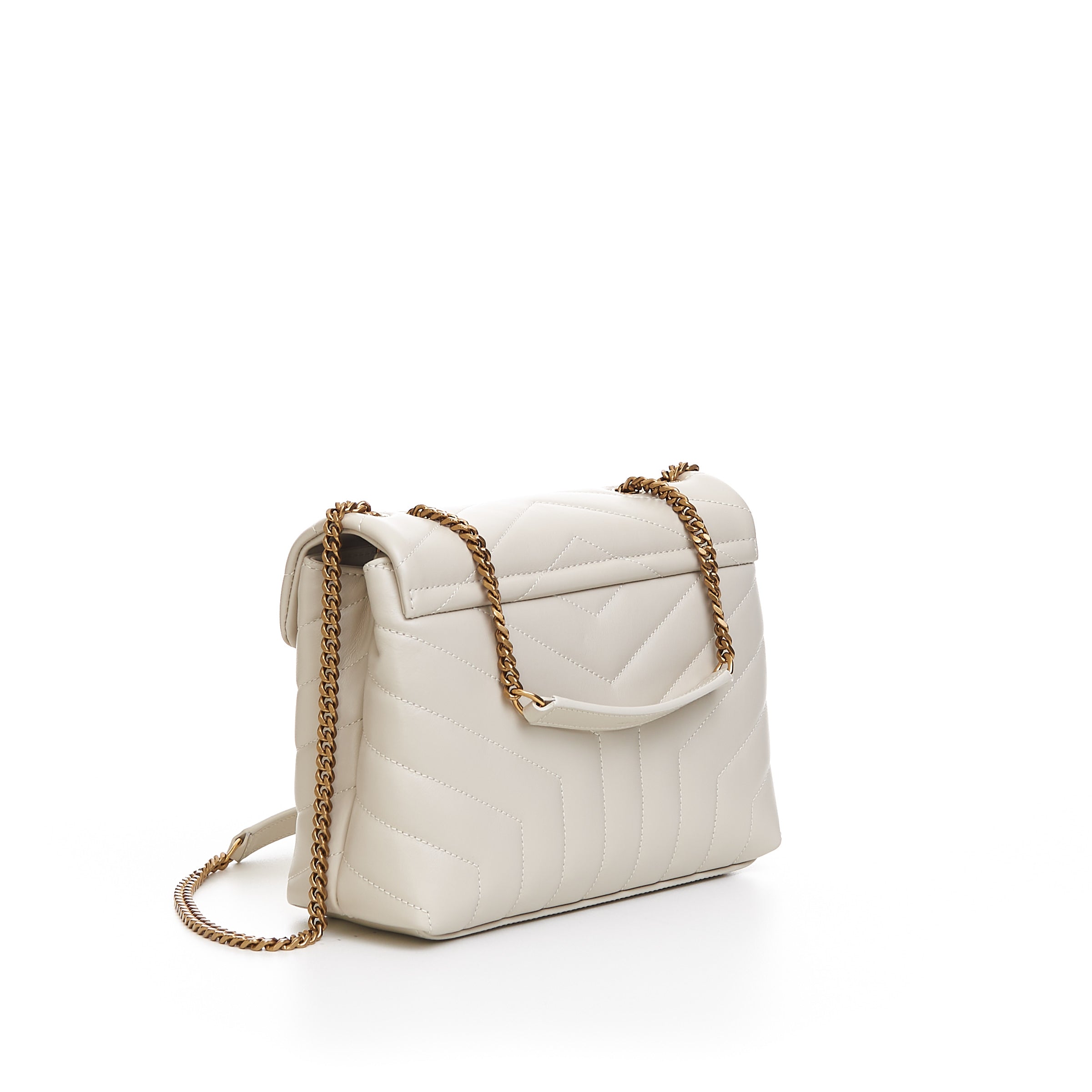 White Loulou Toy Strap Bag - Mini, Quilted Y Leather, Ysl Cassandre