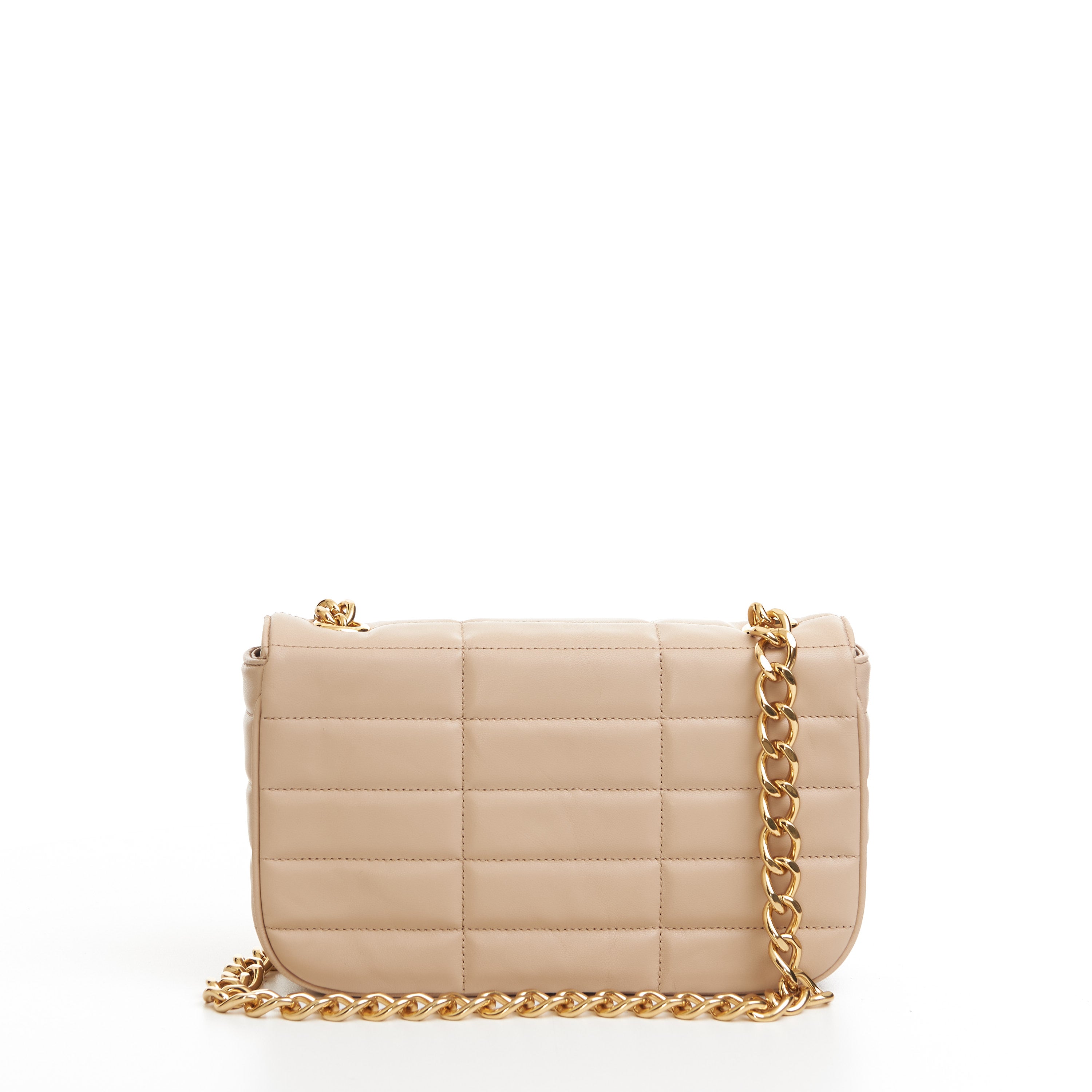 CHAIN SHOULDER BAG MATELASSE MONOCHROME CELINE IN QUILTED GOATSKIN - NUDE