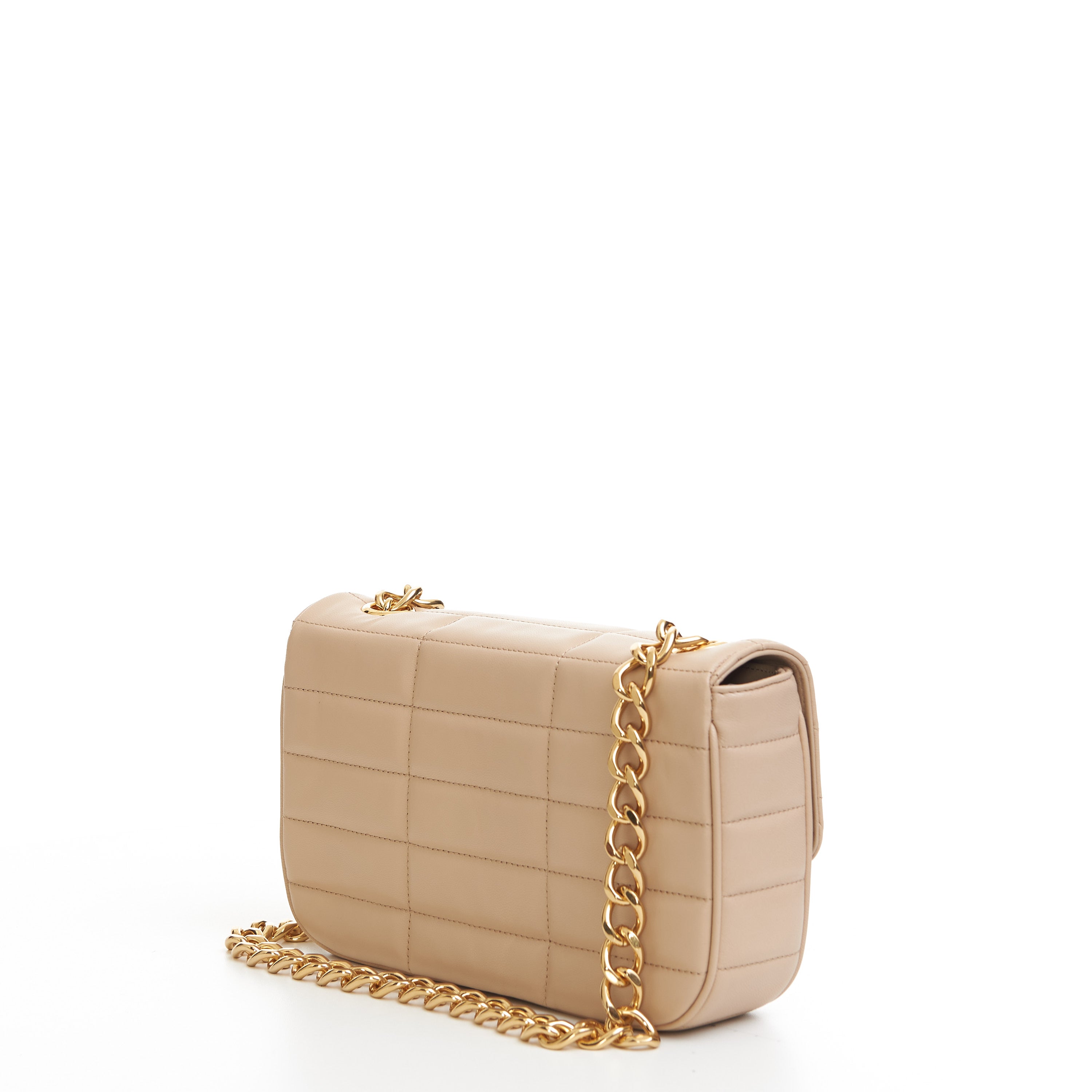 CHAIN SHOULDER BAG MATELASSE MONOCHROME CELINE IN QUILTED GOATSKIN - NUDE