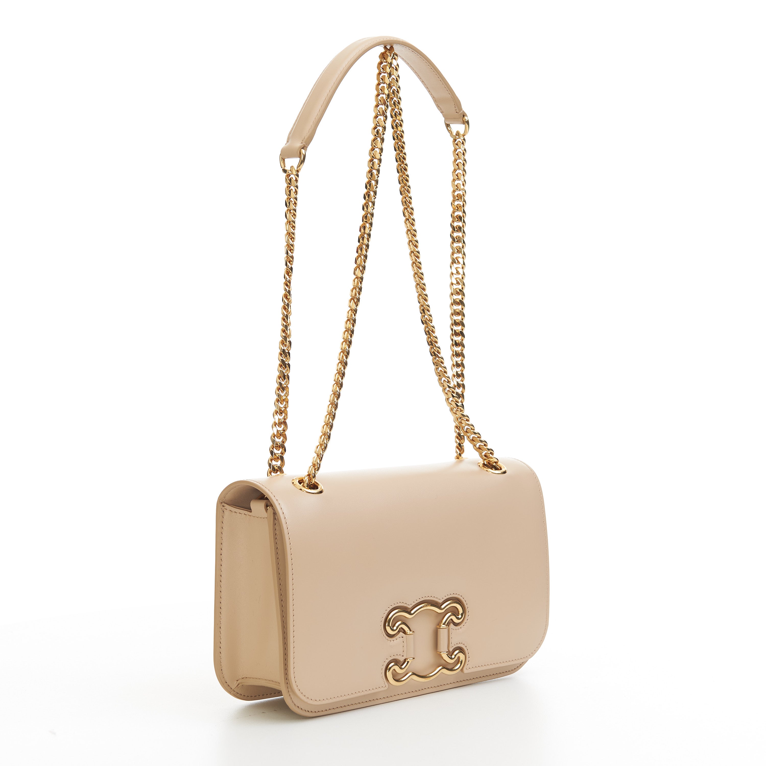 Celine Medium Triomphe Bag Nude Shiny Calfskin