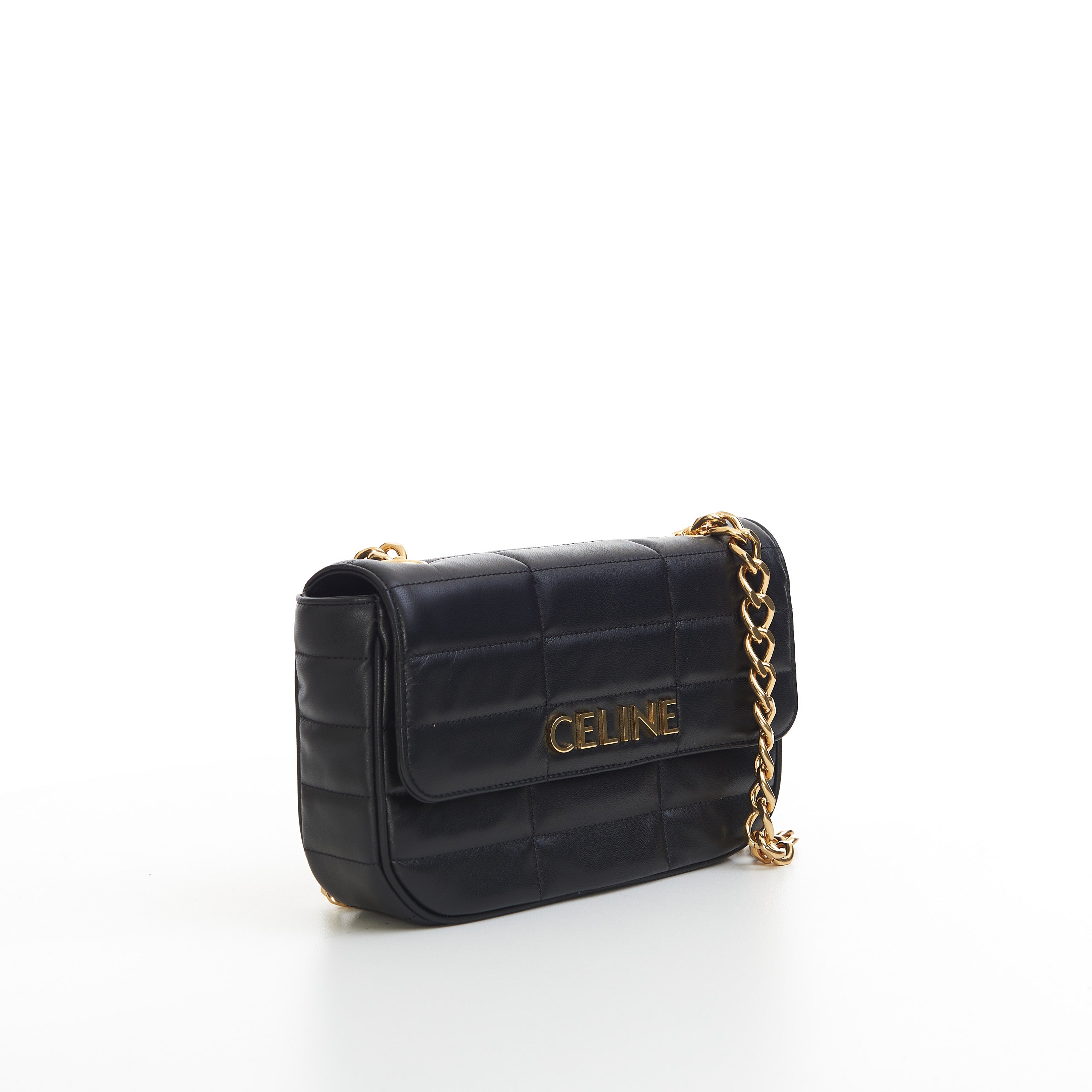 Chain Shoulder Bag Matelasse Monochrome Celine Black, Black, One Size